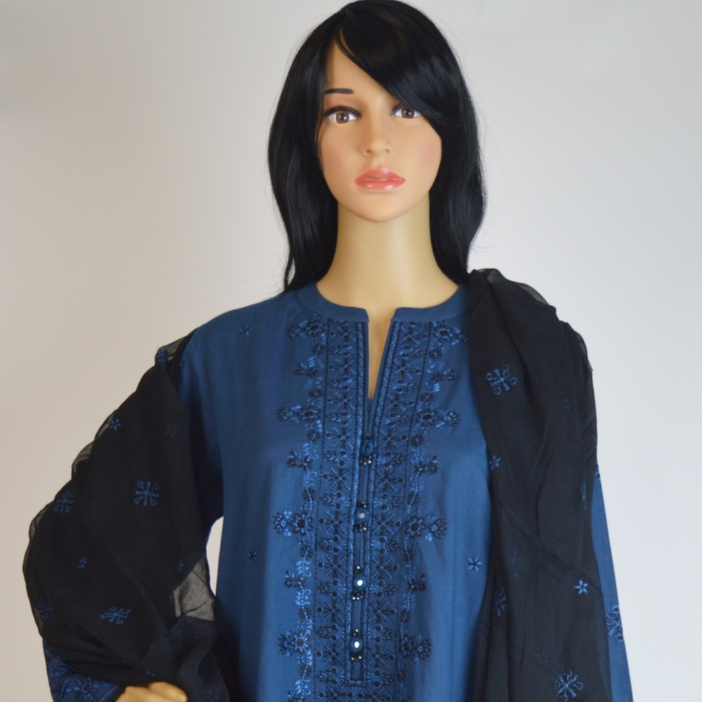 Embroidered Cambric 3-Piece Pret, Pakistani, Indian Women
